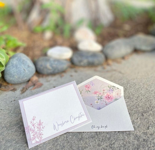 Purple floral - Lining Envelopes
