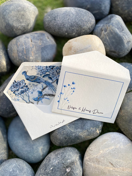 Blue peacock- Lining Envelopes